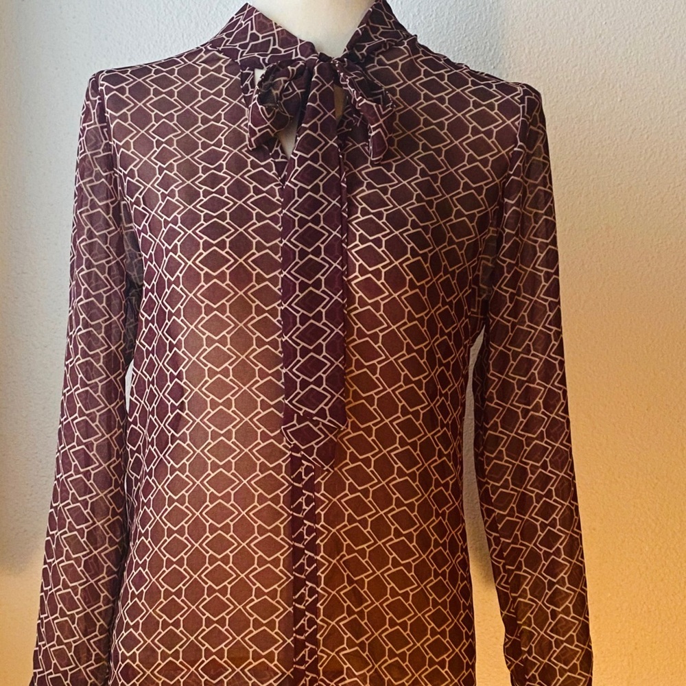 ‼️ BEAUTIFUL BROWN BOW TIE BLOUSE❗️